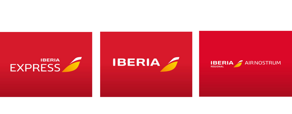 Los logos de la compañía IBERIA
